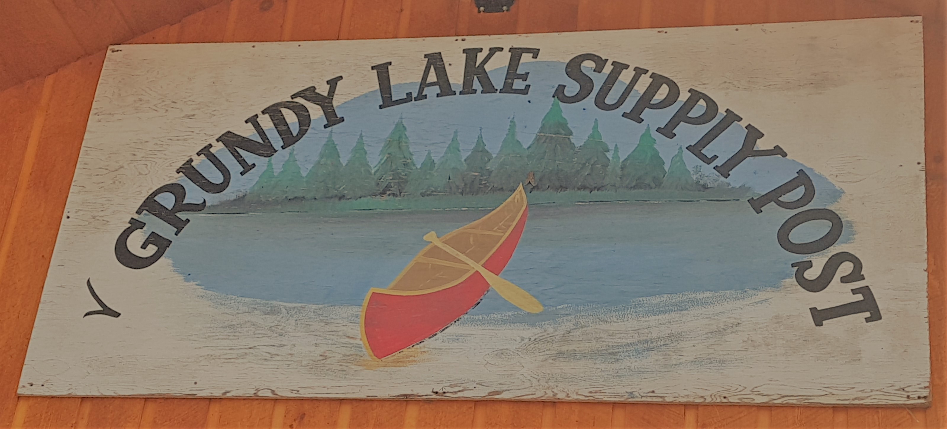 Grundy Lake Supply Post Sign